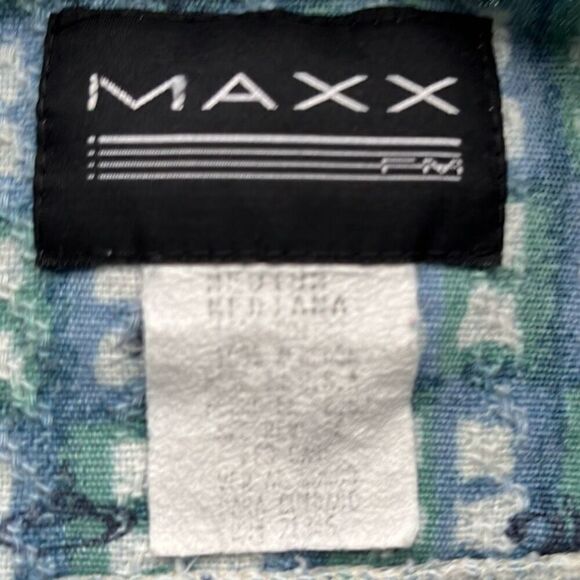 Vintage Maxx Textured Print Camp Shirt Mens M - Picture 3 of 10